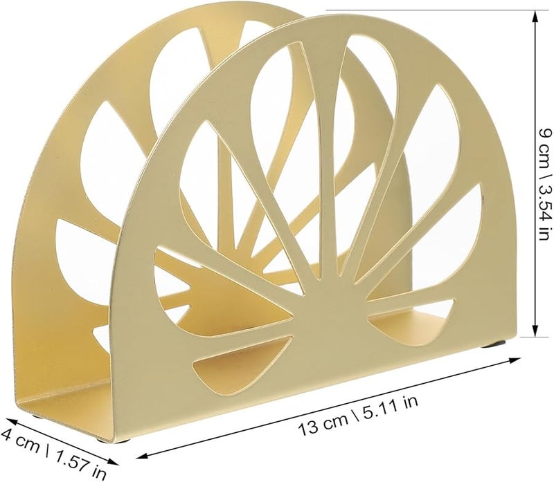حامل مناديل طاولة نصف دائري ذهبي متعدد الوظائف للمنزل والمطبخ والمطعم - Image 2